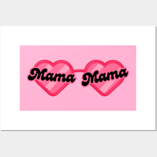 Mama Valentine Heart Sunglasses Pink Posters and Art